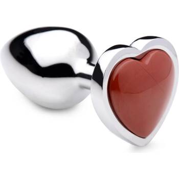 Image 1 of Booty Sparks Gemstones Red Jasper Heart Anal Plug Small