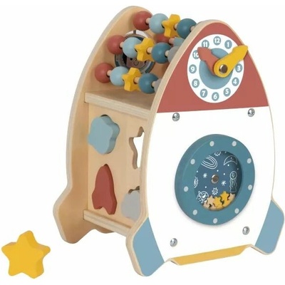 Tooky Toy Dřevěná aktivní raketa s labyrintem