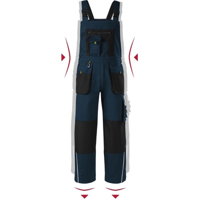 RIMECK Ranger pánske pracovné nohavice s trakmi WX4 námorná modrá