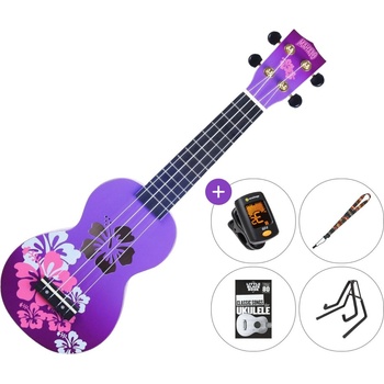 Mahalo Hibiscus SET 2 Hibiscus Purple Burst Сопрано укулеле (MD1HB-PPB-SET-2)