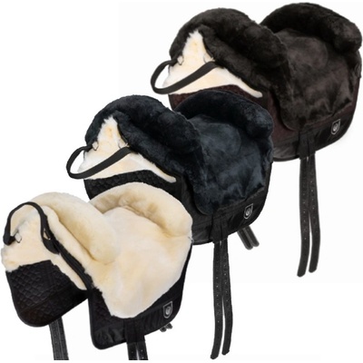 CHRIS Beránkové sedlo T Iberica Plus Bareback Pad antracit/černé/přírodní – Zbozi.Blesk.cz