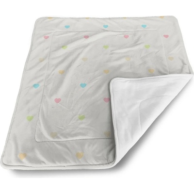 Sablio Detská deka Barevná srdíčka na béžové