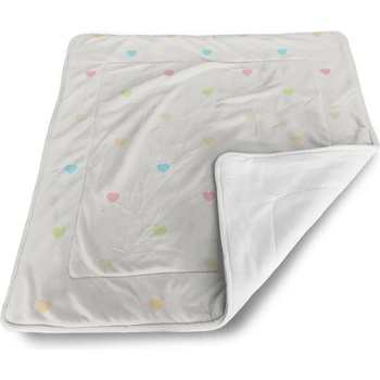Sablio Detská deka Barevná srdíčka na béžové