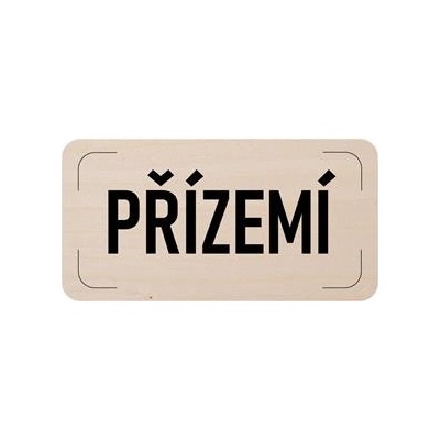 Označení podlaží - Přízemí, dřevěná tabulka, 300 x 150 mm