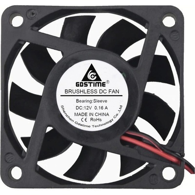 Ventilátor 60x60x15mm, 12V DC, XH2.54 - 2Pin