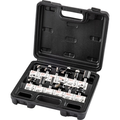 GRAPHITE Фрези за дърво WIDIA, шпиндел 8 mm, комплект от 12 бр. 56T614 (56T614)