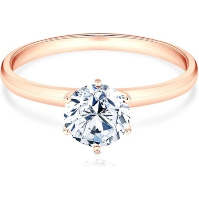 Savicki Zásnubný prsteň ružové zlato laboratórny diamant SV R10 LAB R