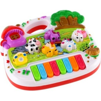 Teddies Pianko zvířátka plast 17cm Ang. mluvící na baterie se zvukem v krabičce 21x165x5cm