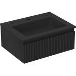 Mexen Rivel баня шкаф 60 см с мивка Otis, 1 чекмедже, рифована, черен мат - 91A20-06023-1-BF71-W18M71 (91A20-06023-1-BF71-W18M71)
