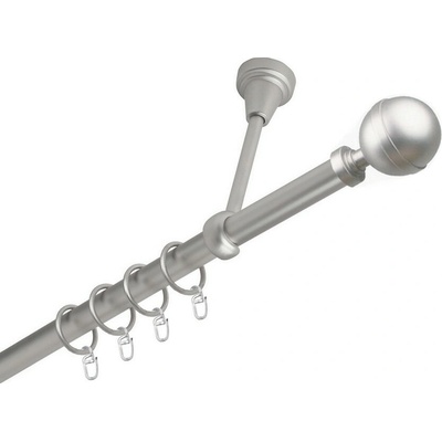 OK-GarnýžeCZ Garnýž kovová jednořadá 16mm Kalisto satina 230 cm do stropu / kroužky s háčkem