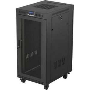 Lanberg Rack Cabinet 19" Free-Standing 24U/600X800 (FlAT Pack) With Mesh Door LCD Black V2 (FF01-6824-23BL) - TechnoGear