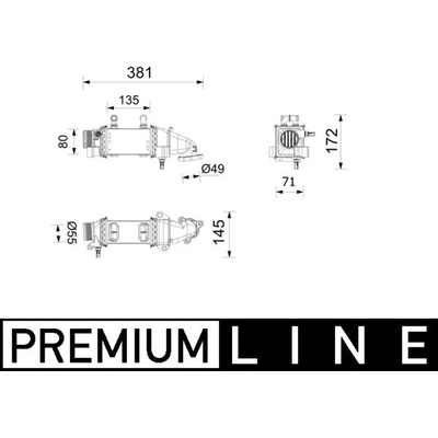 Chladič plniaceho vzduchu MAHLE ORIGINAL CI 739 000P (CI739000P)