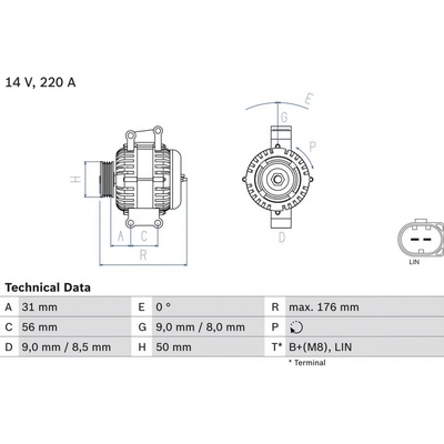 Alternátor BOSCH 0 986 047 640