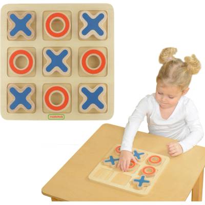 MASTERKIDZ Kolečko a Křížek Dřevěná Hra Pro Děti Logická Hlavolam