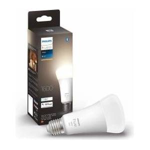 Philips White E27 LED light bulb, 1600lm, warm white, dimmable, controllable via app, compatible with Amazon Alexa (Echo, Echo Dot), old generation - 929002334904 - mallbg