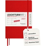 Leuchtturm1917 Weekly Calendar 2027 Medium (A5) - German, Cherry, Hardcover, 145 x 210 mm, 12 months - January-December 2027, 1 week per double page, 80 g/m2 paper with high ink compatibility - 400103 (400103)