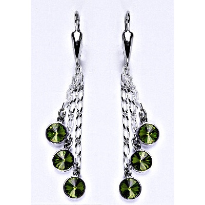 Čištín s krystaly Swarovski olivine kolečka na řetízku NK 1336/3/20