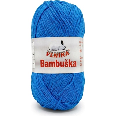 Pletací / háčkovací příze Vlnika BAMBUŠKA 2528 modrá, klasická, bambusová, 50g/205m