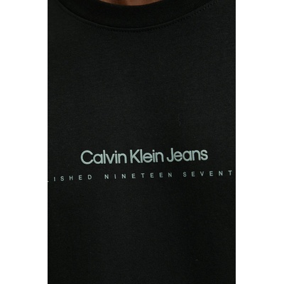 Calvin Klein Jeans Памучна тениска Calvin Klein Jeans в черно с принт J30J327075 (J30J327075)