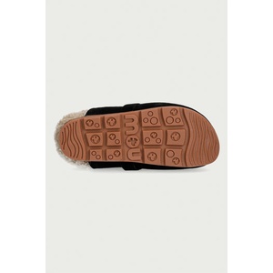 Mou чехли дамски от велур Winter Bio Slide Logo (MU.FW431000A.BKBK)
