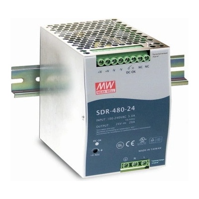 Mean Well SDR-480P-24 Napájecí spínaný zdroj na DI (SDR-480P-24)