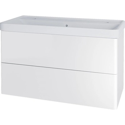 Mereo Siena, kúpeľňová skrinka s keramickým umývadlom 101 cm, biela lesk CN4122