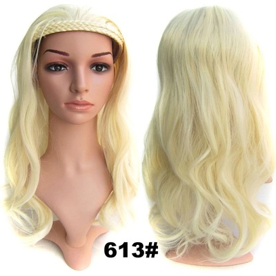 Girlshow Poloparuka 3/4 paruka s čelenkou z pletených vlasů 613 (beach blond)