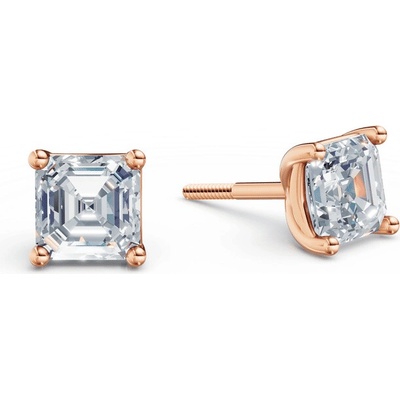 DF Dámske náušnice 6561, ružové zlato s laboratórnymi diamantmi s hmotnosťou 2,00 ct VS1/F