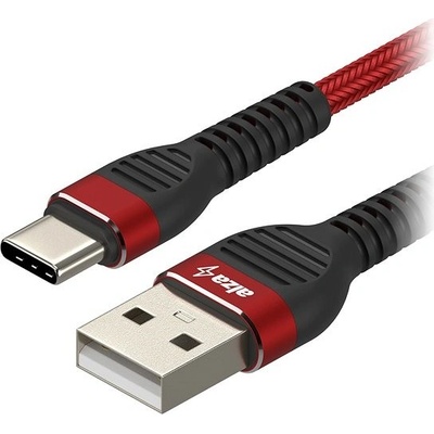 AlzaPower APW-CBTC0081R CompactCore USB-A to USB-C, 1m, červený