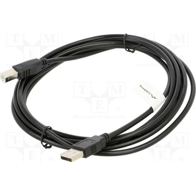 Lanberg CA-USBA-10CC-0030-BK USB 2.0, USB A vidlice,USB B vidlice, zlacený, 3m, černý