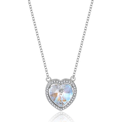 Grace Silver Jewellery Stříbrný náhrdelník Swarovski Elements NH-004-5 Bílá