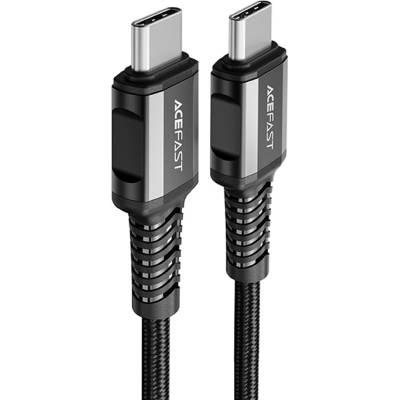 ACEFAST - Кабел за данни (C1-03) - Type-C към Type-C, 60W, 20V/3A, бързо зареждане, найлонова оплетка, 1.2 м - Черен
