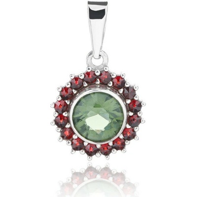 Český Granát Jan Kos jewellery Stříbrný přívěsek vltavín 14135245001