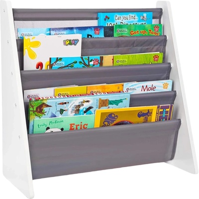 Ginger Home Детска етажерка-органайзер за книжки и играчки Ginger Home - Бяло & Сиво (JWTR-3029-WG)