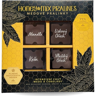 HoneyMix Medové pralinky plněné medem a ořechy 4 x 12 g