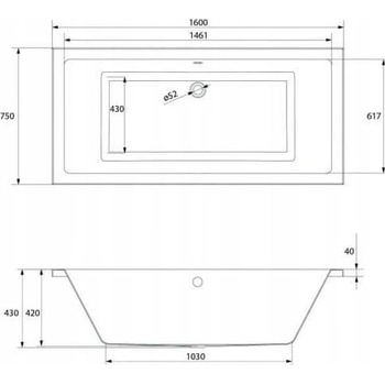 CERSANIT INTRO 160 x 75 cm S301-067