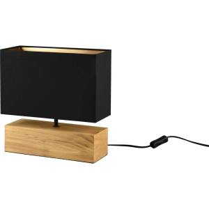 Reality Черна и естествена настолна лампа с текстилен абажур (височина 30 cm) Woody - Reality (R50181080)