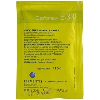 Pivné kvasinky Fermentis Safbrew S-33 11,5 g vrchné kvasenie