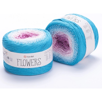 Yarn Art příze Flowers 294 fialková, růžová, tyrkysová