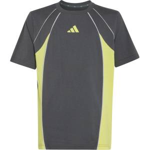 Adidas Детска тениска adidas Kid's Color Block T-Shirt - Grey Five / Pure Lemon / LGH Solid Grey - размер 176 (EU) (704-6482-0315)