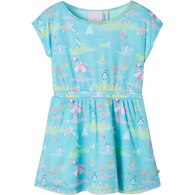 vidaXL Детска рокля, светла аква, 104 (11440)