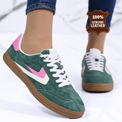 Обувки естествена кожа HY04 Green