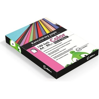 Alza Color A4 růžový reflexní 80g 100 listů