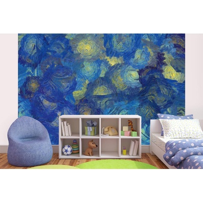 DIMEX ART Самозалепваща се флизелинова фототапета абстрактен син фон 375 x 250 см