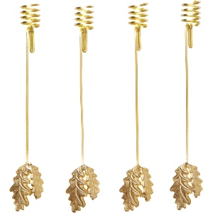 ferm LIVING Oak Leaf свещници за коледна елха, месинг, 4 бр (1104271781)
