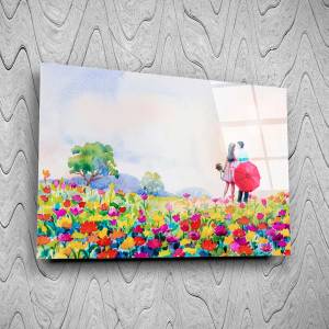 Art gift Стъклено АРТ пано - Шарена целувка
