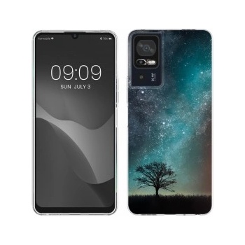 Image 1 of kwmobile Прозрачен калъф с дизайн дърво за tcl 40 se - син