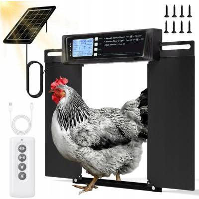 Automatická dvířka do kurníku napájená solárně IP44