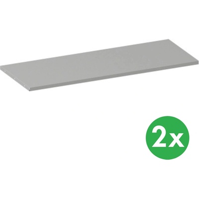 Kovona Prídavná polica ku kovovým skriniam, 1200 x 500 mm, sivá, 2 ks