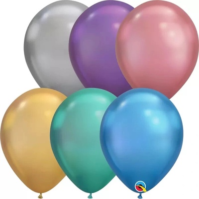 Balónik Qualatex CHROME 11" mix farieb v